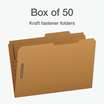 Pendaflex Heavy Duty File Folder, 1-Tab, Legal Size, Brown Kraft, 50/Box (1007044)