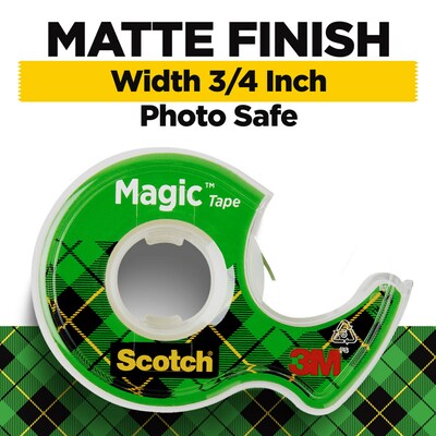 Scotch Magic Invisible Clear Tape Refill, 0.75 x 16.67 yds., 1 Core, 2 Rolls/Pack (122DM-2)