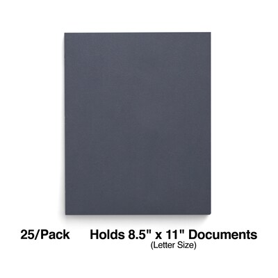 Staples Smooth 2-Pocket Paper Folder, Navy, 25/Box (27539-CC)