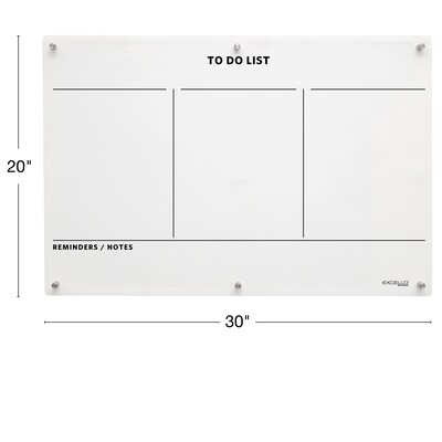 Excello Brands Acrylic Dry-Erase Planning Board, 20" x 30", Black Print (ACRYLBRD-TOD20X30-BLK)