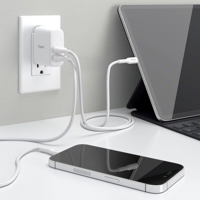 Staples TECH USB-A Wall Charger, 24W, White (ST62318)