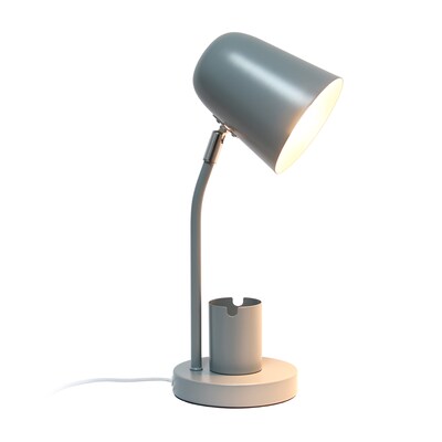 Simple Designs Sleek Essentials LED Desk Lamp, 15.75, Gray Metal (LT2128-GRY)