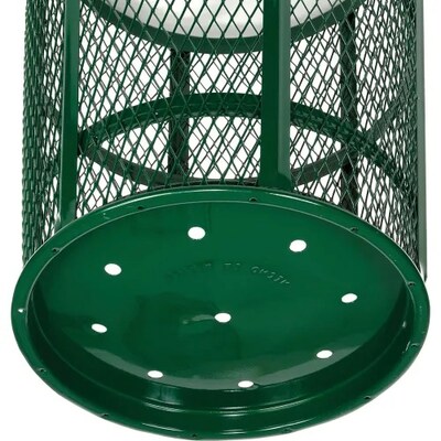 Global Industrial Outdoor Steel Mesh Corrosion-Resistant Trash Can, 48 Gallon, Green (237634GN)