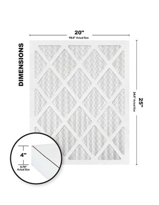 Brighton Professional™ MERV 11 20 x 25 x 4/19.5 x 24.5 x 3.75 Pleated Air Filter; 3/Pack (FA20