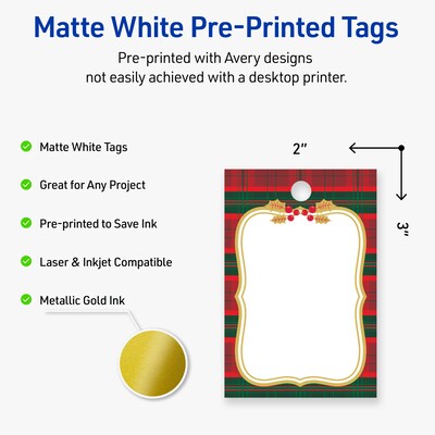 Avery  3 Blank Price & Merchandise Tags, White, 80/Carton (S00-FEK-PRMWT10)