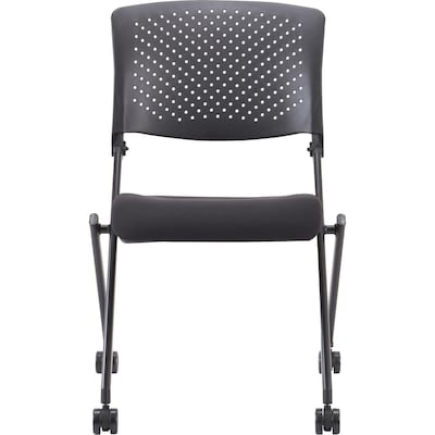 Lorell Upholstered Foldable Nesting Chairs, Black, 2/Carton (LLR41848)