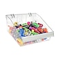 Azar 5.75" x 11.75" Pegboard 3-Compartment Deep Bin Tray, Clear, 2/Pack (556132-S-DIV-2PK)