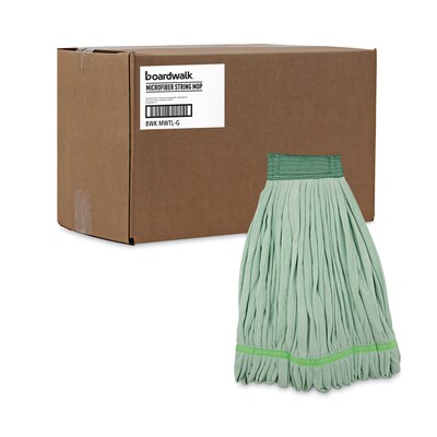 Boardwalk Microfiber Looped-End Wet Mop Head, Large, Green, 12/Carton (BWKMWTLGCT)