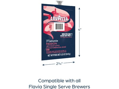 Lavazza Momento Passion Coffee Flavia Freshpacks, Light Roast, 38/Carton (48790)