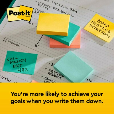 Post-it Notes, 1 3/8" x 1 7/8", Beachside Café Collection, 100 Sheets/Pad, 24 Pads/Pack (653-24APVAD)