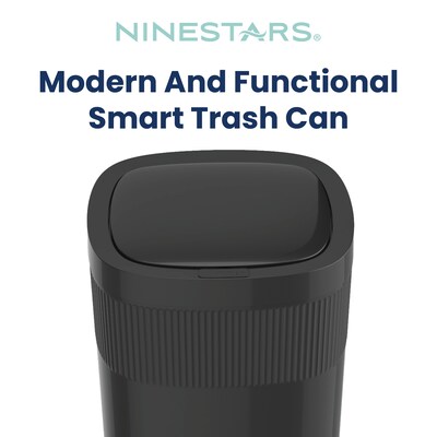 Nine Stars Stainless Steel Touch Tap & Motion Sensor Trash Can, 13.2 Gallon, Black (DZT-50-36BK)