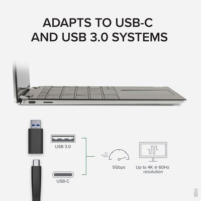 Plugable 4K USB 3.0 & USB-C to DisplayPort and HDMI Dual Monitor Adapter, Male to Female, Black (USBC-6950U)