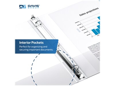 Davis Group Premium Economy 1" 3-Ring Non-View Binders, White, 6/Pack (2311-00-06)