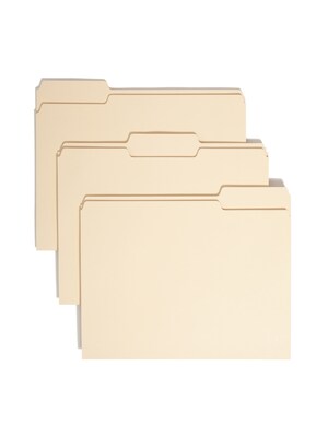 Smead 100% Recycled File Folders, 1/3-Cut Tab, Letter Size, Manila, 100/Box (10339)