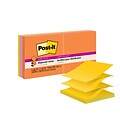 Post-it® Pop-up Super Sticky Notes, 3 x 3, Energy Boost Collection, 90 Sheets/Pad, 6 Pads/Pack (R3