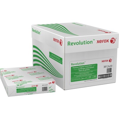 Xerox Revolution 8.5 x 11 Carbonless Paper, 22 lbs., White/Canary, 2500/Carton (3R12420)