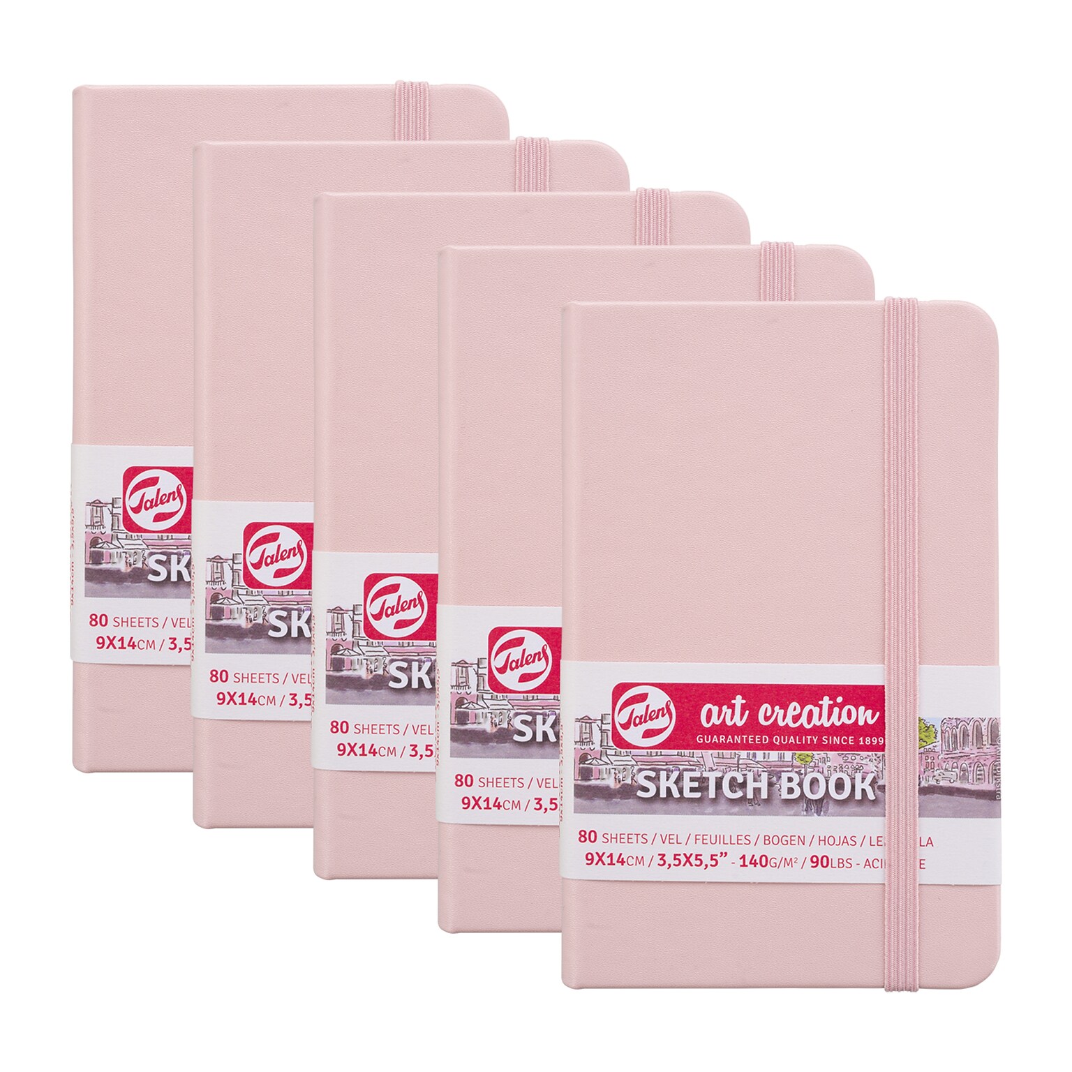 Talens Art Creation 3.5 x 5.5 Sketch Book, 80 Sheets/Book, 5/Bundle (TLN9314011M-5)