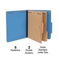 Quill Brand® 2/5-Cut Pressboard Classification Folders with Pockets, 2 Partitions, 6-Fasteners, Lett