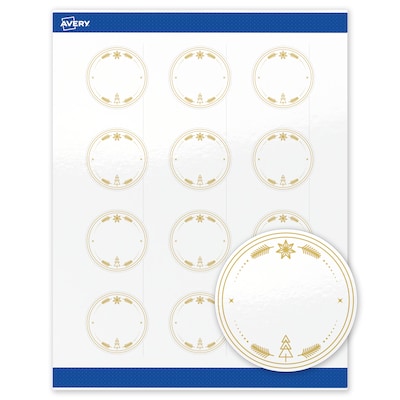 Avery Circle Multipurpose Labels, 2 Dia., White, 120/Pack (19479370635)