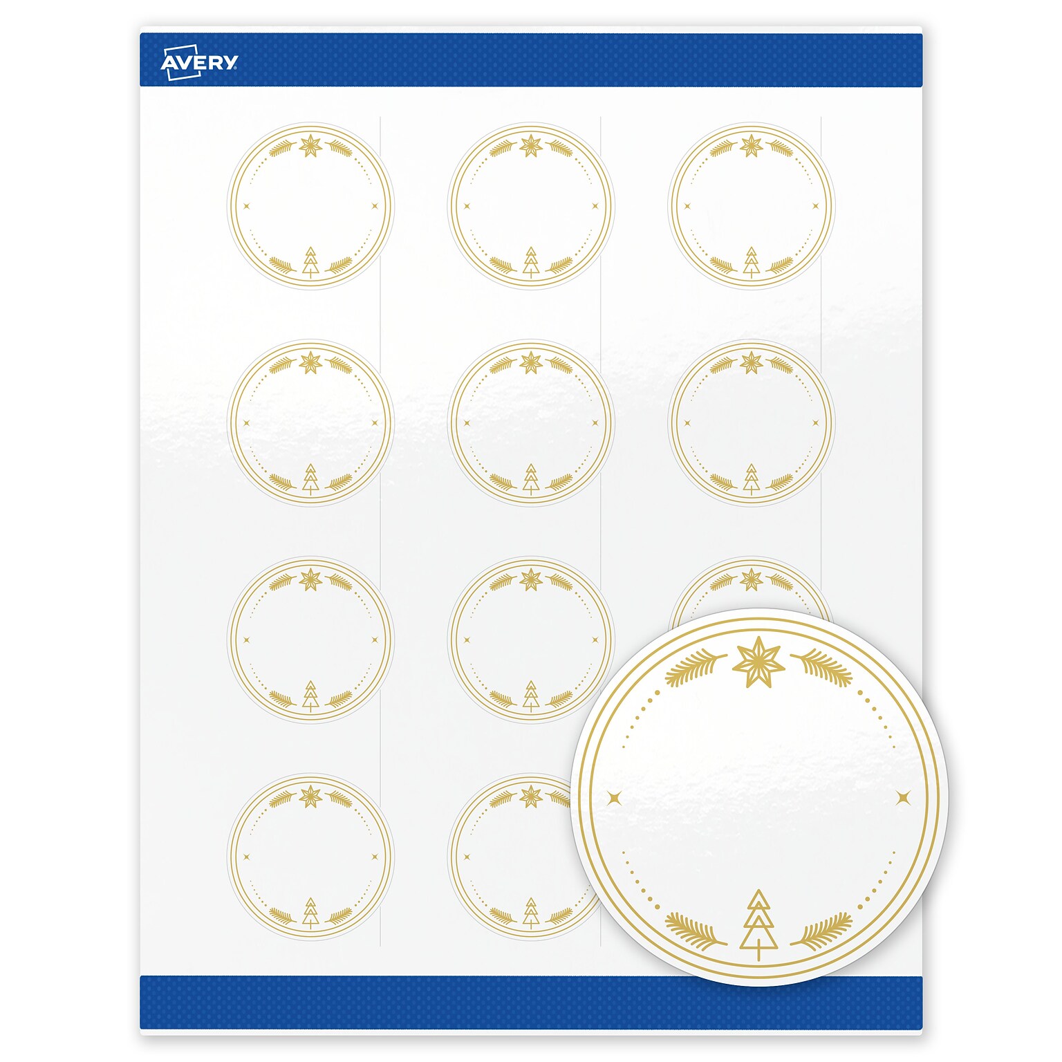 Avery Circle Multipurpose Labels, 2 Dia., White, 120/Pack (19479370635)