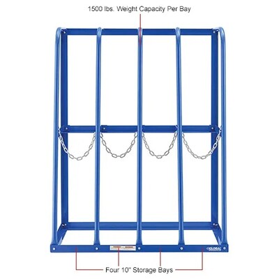 Global Industrial Vertical Bar Storage Rack, 4 Bays, 48"W x 24"D x 60"H, 6000 Lb. Capacity (320753)
