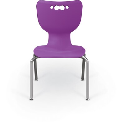 MooreCo 14" Hierarchy Student Chair with 4 Legs, Purple/Chrome Base (703673897112)