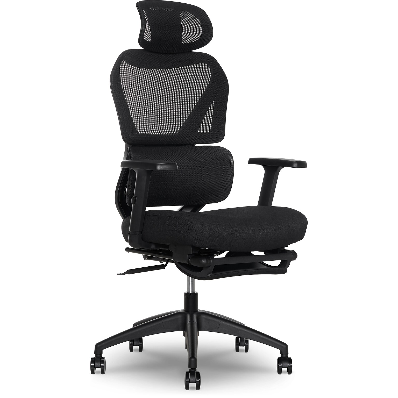 Sharper Image S-850 Heated Ergonomic Mesh Swivel Executive Massage Chair, Black (60106-BLK)