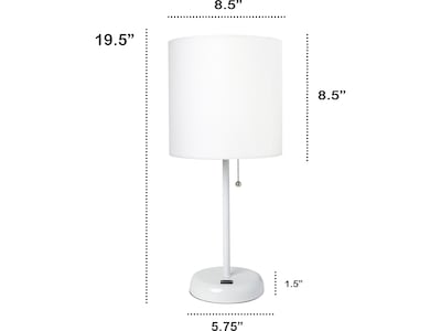 Creekwood Home Oslo LED Table Lamp, White (CWT-2011-WO)