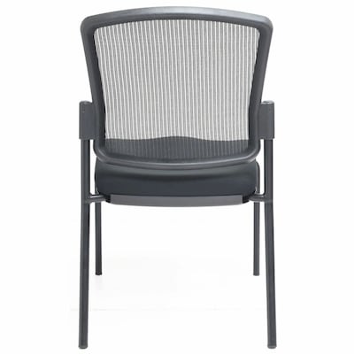 Lorell Mesh Back Steel Guest Chair, Armless, Black (LLR23102)