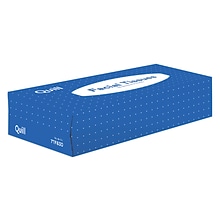 Quill Brand® Flat Box Facial Tissue, 2-Ply, White, 100 Sheets/Box, 30 Boxes/Carton (7TF830-QCCCT)