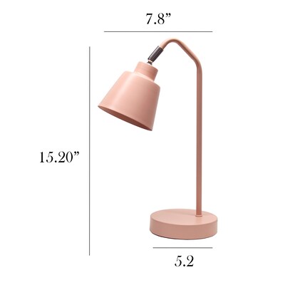Simple Designs Sleek Essentials LED Desk Lamp, 16", Blush Pink (LD1077-BPK)