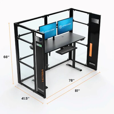 VersaDesk WorkNest 66H x 81W U-Shaped Cubicle Panel Workstation, Silver (WNCC-7248-S)