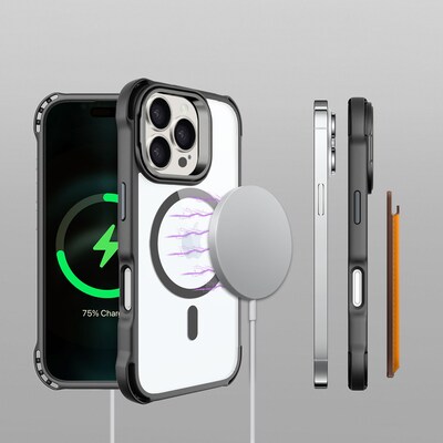 SaharaCase Venture MagSafe Phone Case for iPhone 16 Pro Max, Shock Absorbing, Scorpion Black (CP00689)