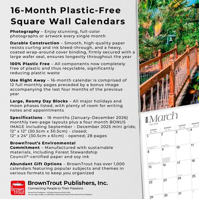 2026 BrownTrout Sunshine State Florida Places 12" x 12" Monthly Wall Calendar (9798330707683)
