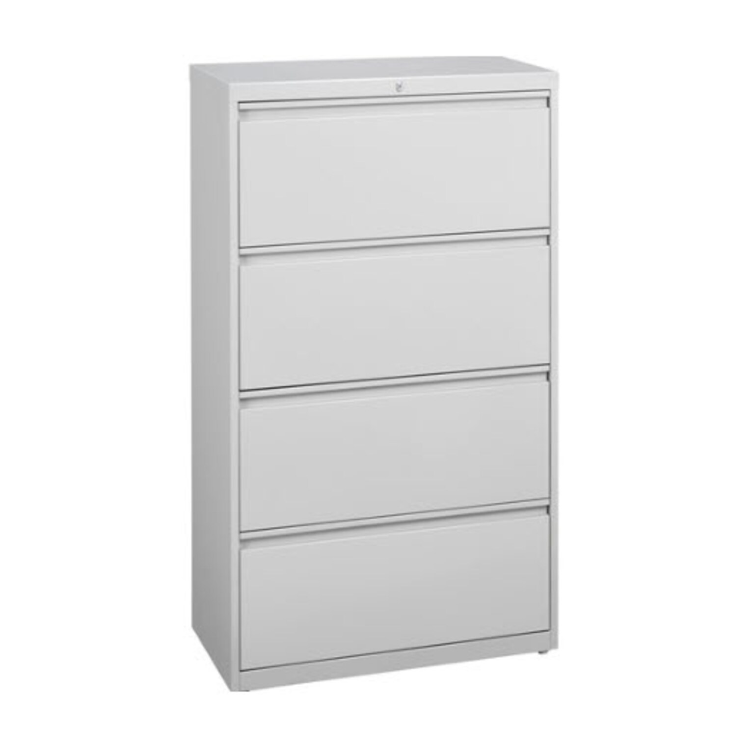 Lorell Fortress Series 4-Drawer Lateral File Cabinet, Legal/Letter, 36W x 18.6D x 52.5H, Gray (LLR60445)