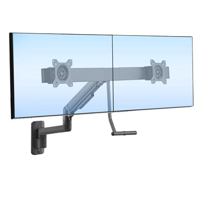 Mount-It! Adjustable Dual Monitor Wall Mount with Gas Spring Arm and Crossbar, Up to 32 Monitor, Black (MI-12010)