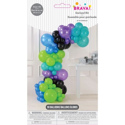 Party City Latex Balloon Garland Kit, Cyber Brights, 90/Pack (AM111849)
