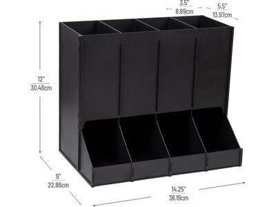 Mind Reader Plastic 4-Compartment Single Serve Coffee Pod Dispenser, 120 Pod Capacity, Black (CPODBK-BLK)