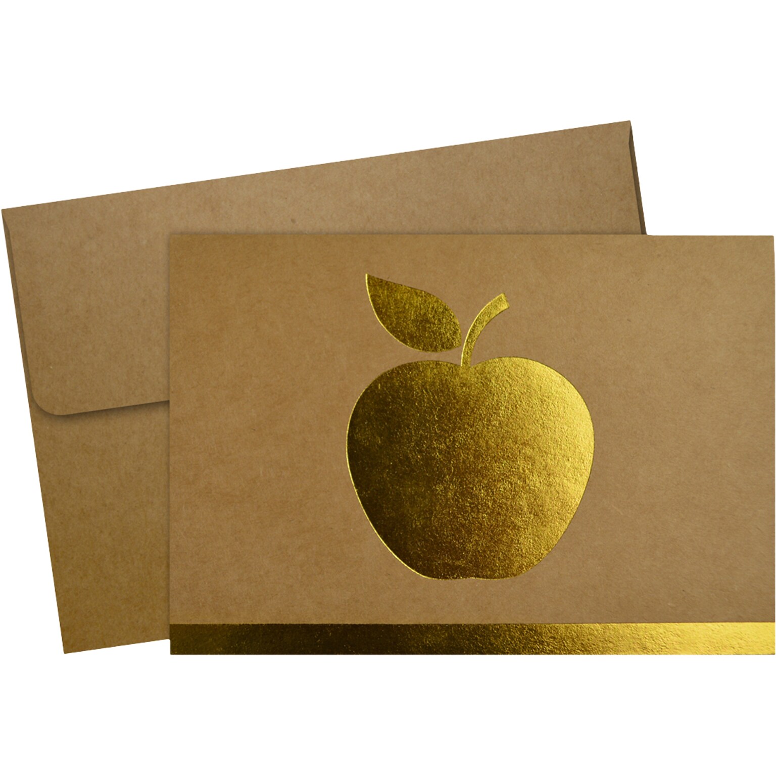 Great Papers! Golden Apple Foil Luster Personal Notecard, Brown/Gold, 25/Pack (2020026)