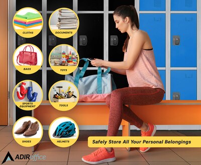 AdirOffice 72'' 3-Tier Blue Storage Locker (629-203-BLU)