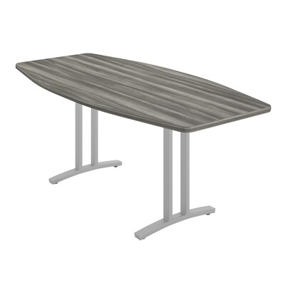 Correll Curvature Collection 72W x 36D Boat Shaped Conference Table, New England Driftwood (CC3672B-52-14-52)