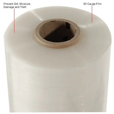 Global Industrial Stretch Wrap Film For Machine, 20" x 5000' x 80 Gauge, Clear (242429)