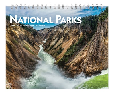 2025 BrownTrout National Parks 7.5 x 6 Monthly Double-View Easel Desk Calendar, (9781975478469)