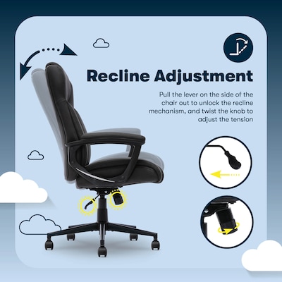 Serta Comfort Eco Ergonomic Velvet Fabric Swivel Executive Chair, Light Black (CCHR10006B)