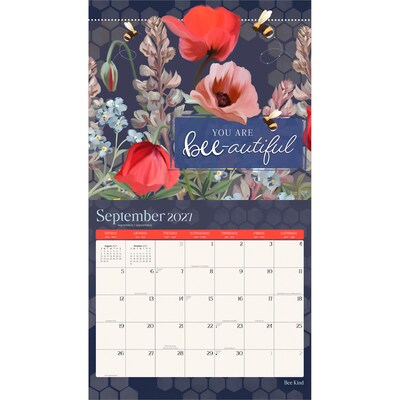 2027 BrownTrout Bee Kind 14" x 12" Monthly Wall Calendar, Assorted Colors (9798330715961)