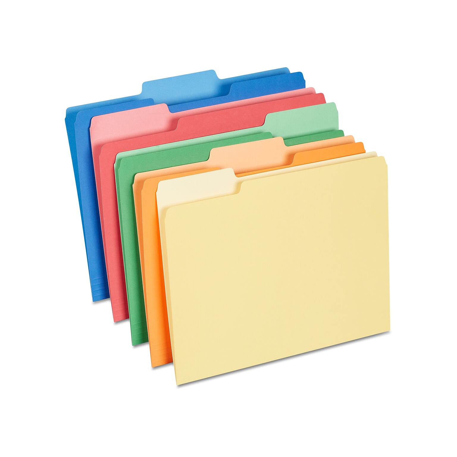 Staples File Folders, 1/3-Cut Tab, Letter Size, Assorted, 100/Box (ST378995-CC)