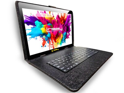 Linsay Octa Core 10.1" Tablet, 4GB RAM, 128GB Storage, Android 13, Bundled with Oracle Keyboard Case, Briefcase and Stylus Pen