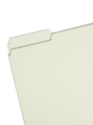 Smead Pressboard File Folder, 1/3-Cut Tab, 2" Expansion, Letter Size, Gray/Green, 25/Box (13234)