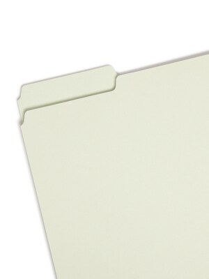 Smead Pressboard File Folder, 1/3-Cut Tab, 2 Expansion, Letter Size, Gray/Green, 25/Box (13234)