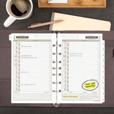 2027 AT-A-GLANCE Seascapes 8.5" x 5.5" Daily & Monthly Planner Refill, White/Brown (481-125-27)